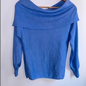 Chic Off-Shoulder Blue Sweater for Women